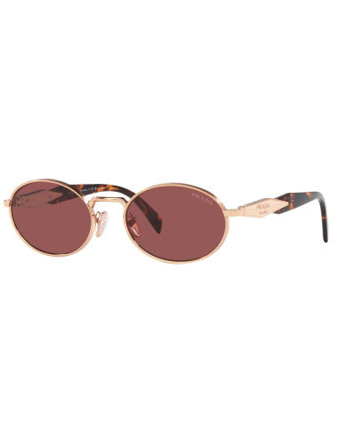 Prada SPR 65ZS SVF-08S Oval Shape Pink Gold Dark Violet