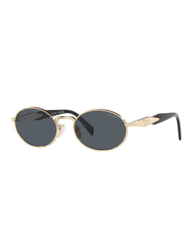 Prada SPR 65ZS ZVN-09T Oval Shape Pale Gold Dark Grey