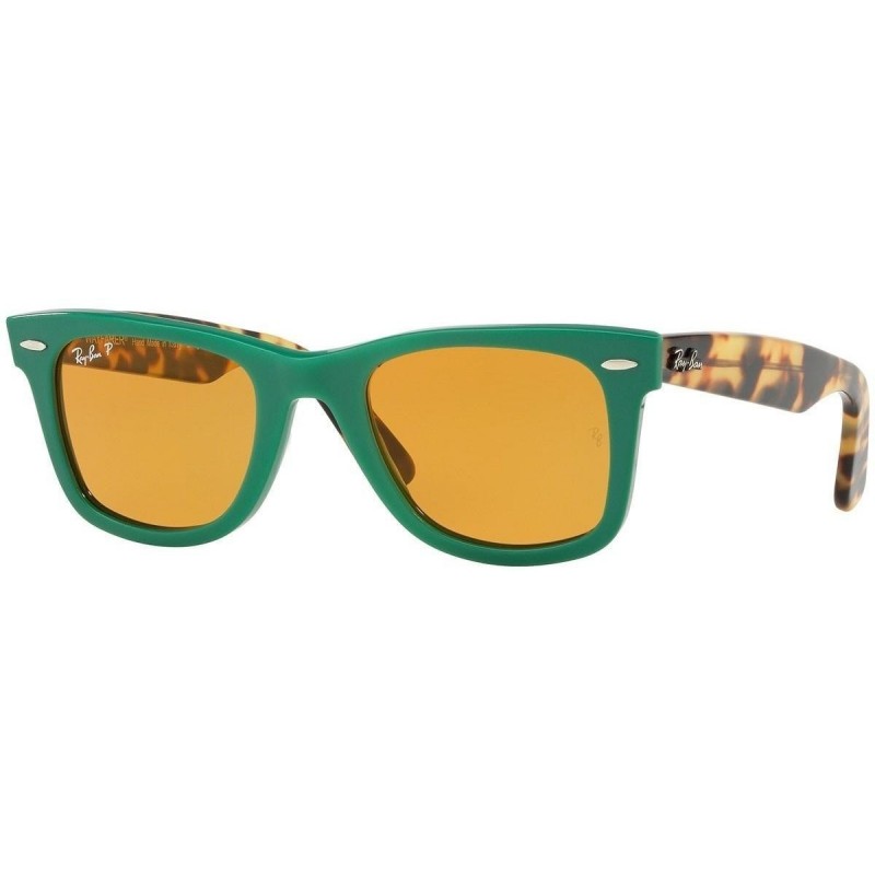 Ray Ban Rb2140 1240N9 Wayfarer Verde Cafe Carey Polarizado