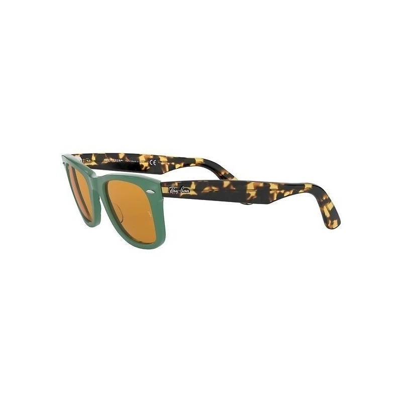 Ray Ban Rb2140 1240N9 Wayfarer Verde Cafe Carey Polarizado