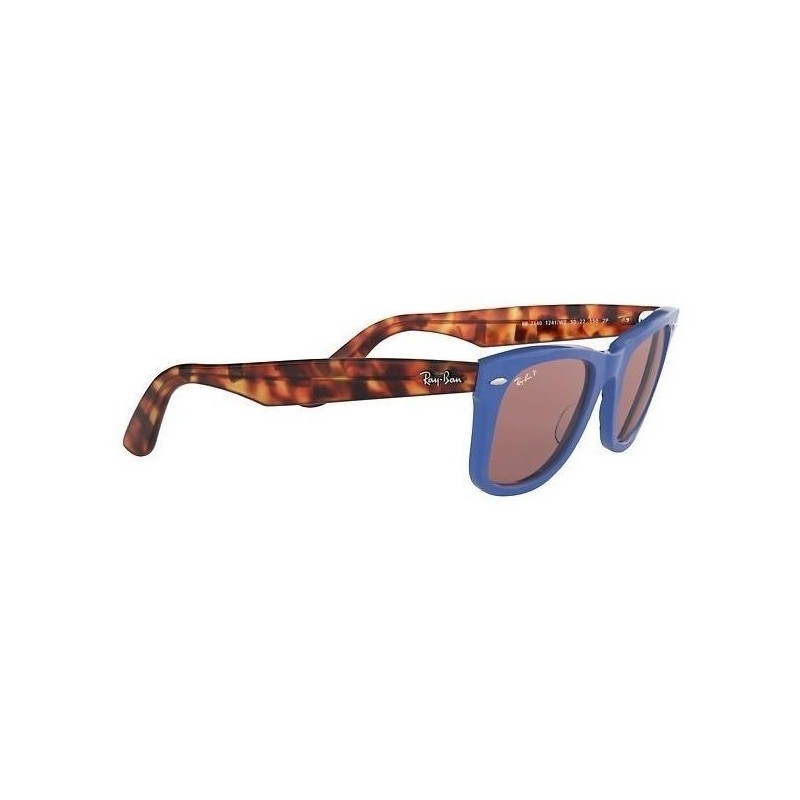 Ray Ban Rb2140 1241w0 Wayfarer Polarizado Ciruela Azul Carey