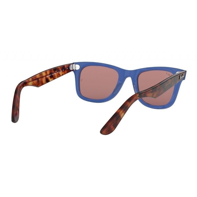 Ray Ban Rb2140 1241w0 Wayfarer Polarizado Ciruela Azul Carey