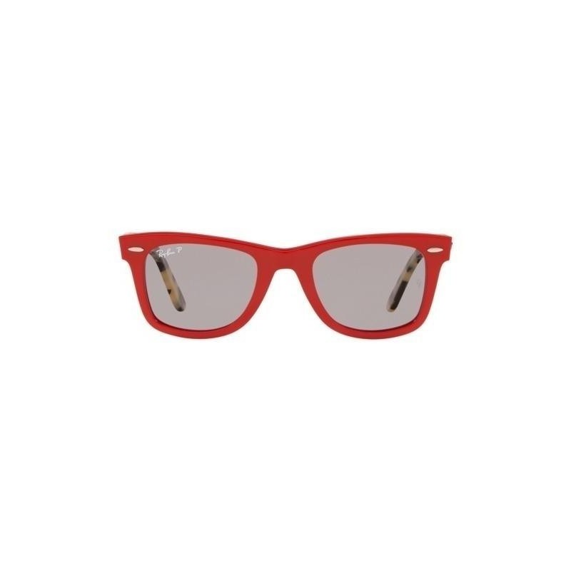 Ray Ban Rb2140 1243p2 Wayfarer Polarizado Ciruela Rojo Carey