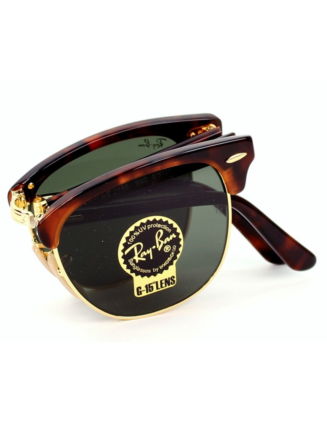 Ray Ban Rb2176 990 Clubmaster Folding Carey Negro G-15 original