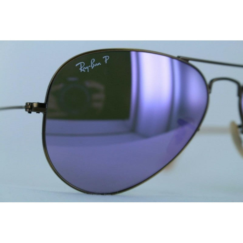 Ray Ban Rb3025 167/1r Aviator Polarizado Lila Espejo Bronce