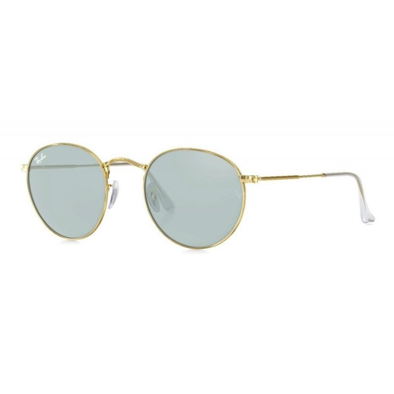 Ray Ban Rb3447 001/62 Round Metal Azul Transparente Dorado