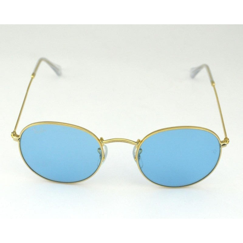 Ray Ban Rb3447 001/62 Round Metal Azul Transparente Dorado