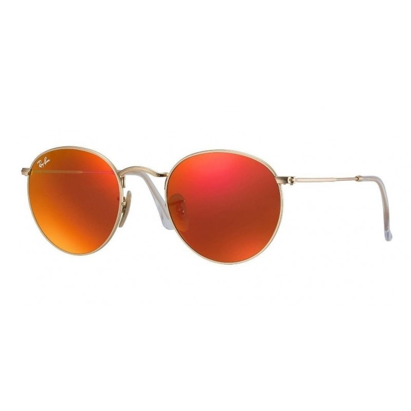 Ray Ban Rb3447 112/69 Round Metal Naranja Espejo Dorado Icon