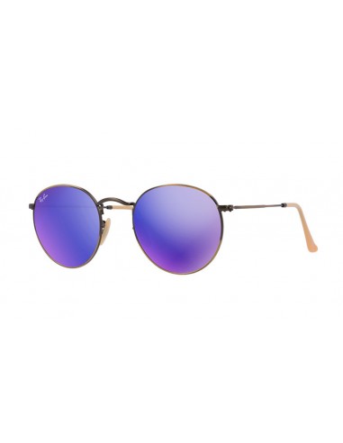 Ray Ban Rb3447 167/1M Round Metal Morado Espejo Bronce Original