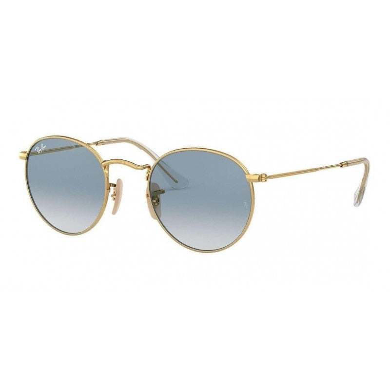 Ray Ban Rb3447n 001/3f Round Metal Flat Azu Degradado Dorado