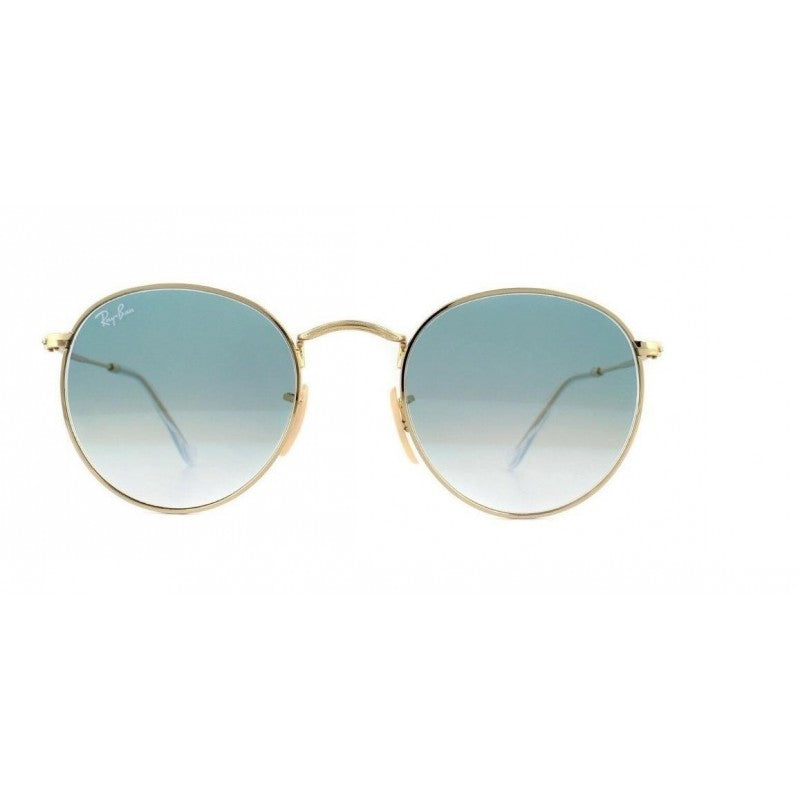 Ray Ban Rb3447n 001/3f Round Metal Flat Azu Degradado Dorado