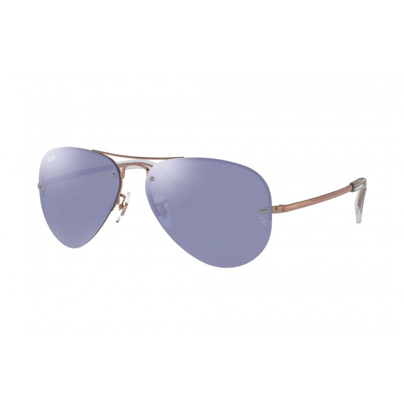 Ray Ban RB3449 9035/1U Aviator Lila Espejo Bronce