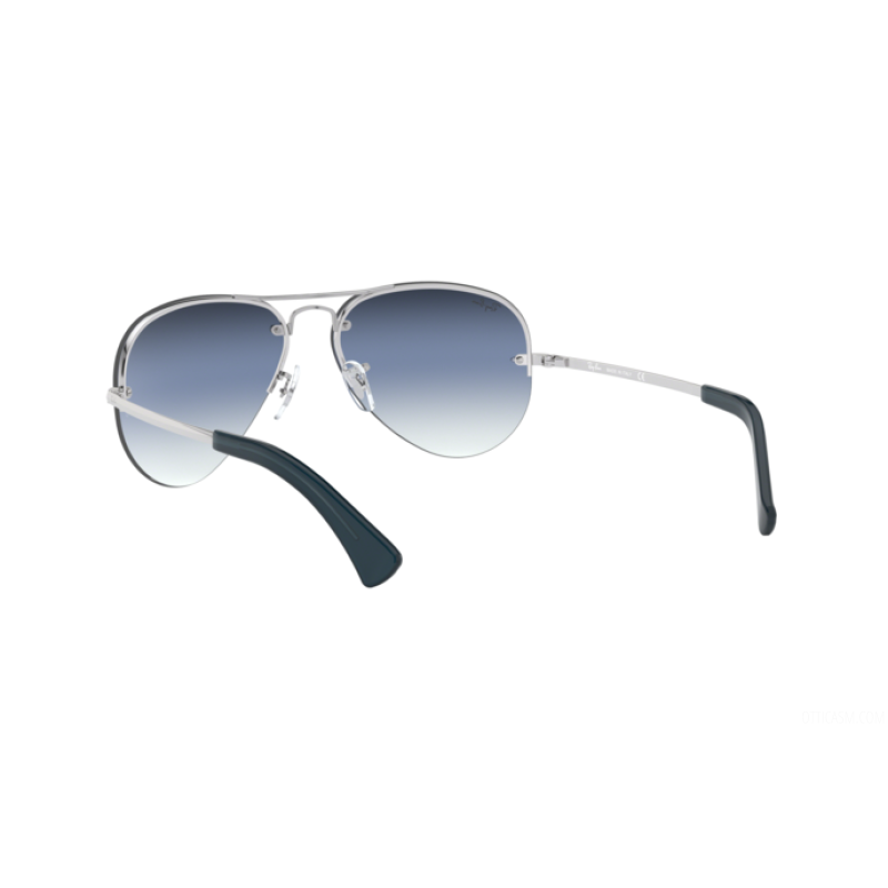 Ray Ban RB3449 91290S Aviator Azul degradado Plateado Original