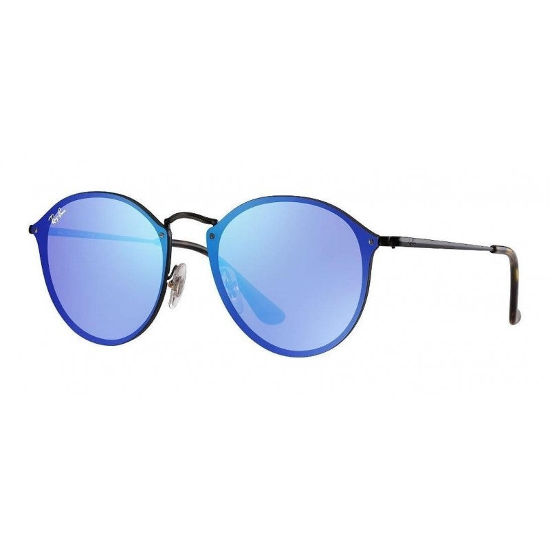 Ray Ban Rb3574n 153/7v Round Metal Blaze Azul Espejo Negro