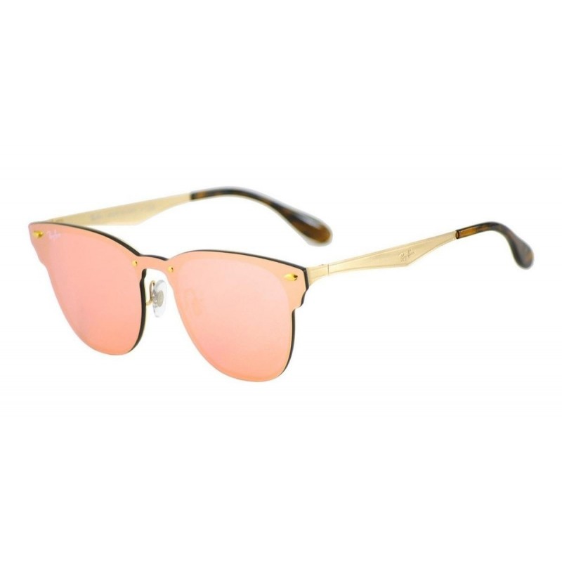 Ray Ban Rb3576n 043/e4 Clubmaster Blaze Rosa Espejo Dorado