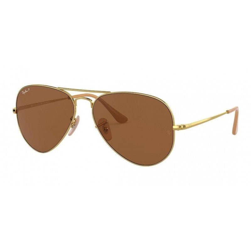 Ray Ban Rb3689 906447 New Aviator Cafe Polarizado Dorado