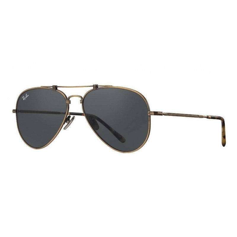 Ray Ban Rb8125 913757 Aviator Titanium Antique Gold Grey