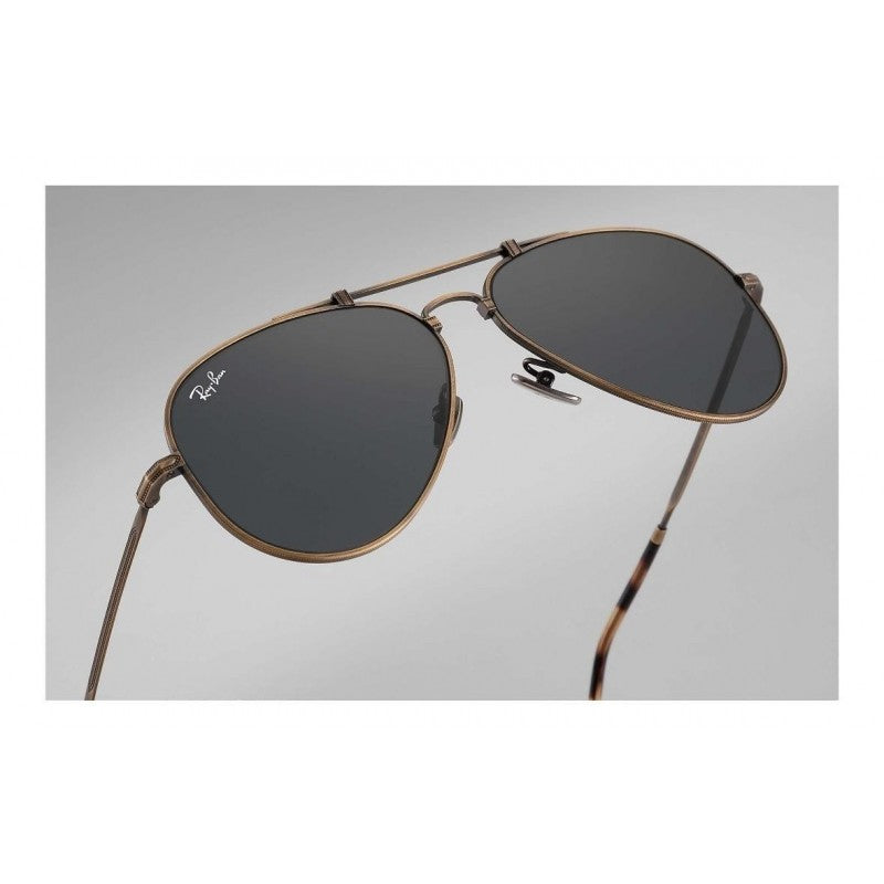 Ray Ban Rb8125 913757 Aviator Titanium Antique Gold Grey