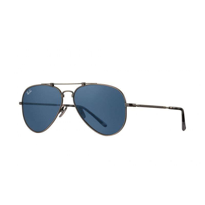 Ray Ban Rb8125 9138t0 Aviator Titanium Blue Classic Pewter