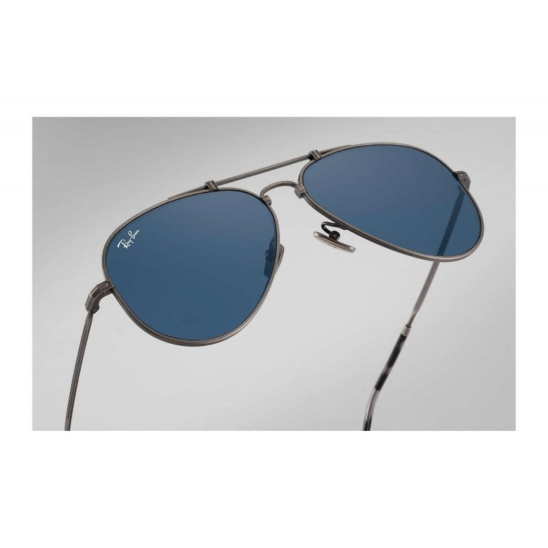 Ray Ban Rb8125 9138t0 Aviator Titanium Blue Classic Pewter